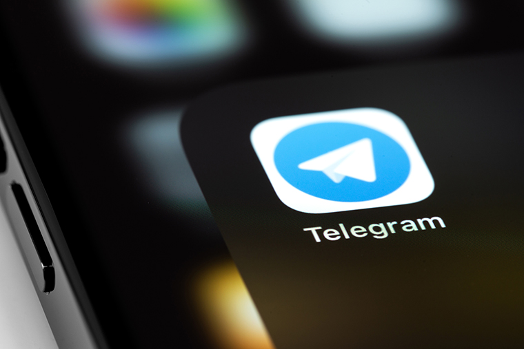 Image of Telegram app on smartphone screen