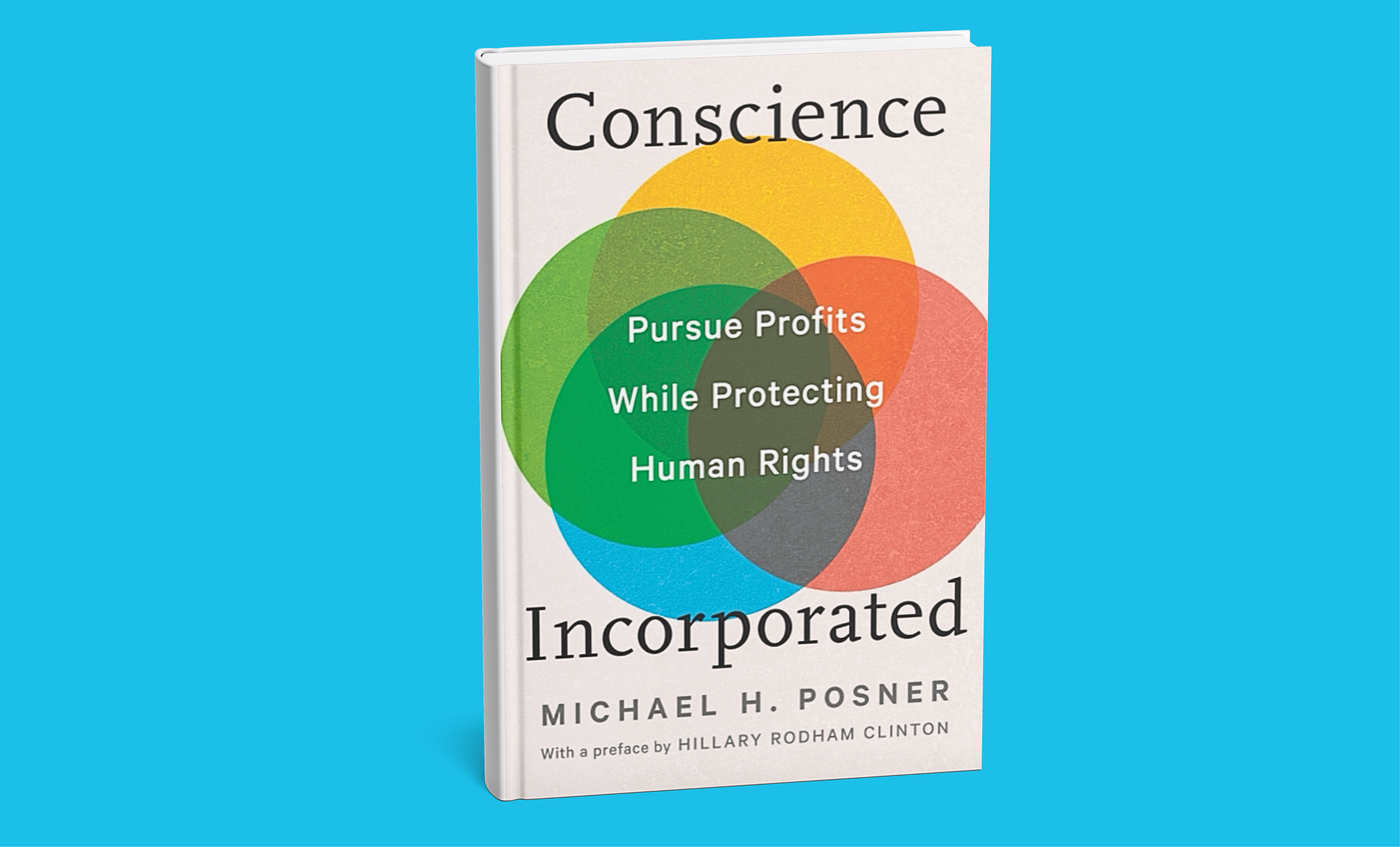 cover of Michael Posner's book, Conscience Incorporated on top of a blue background